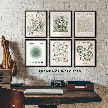 Matisse Wall Art Posters 11x14 Canvas Prints Unframed Set of 6 Vintage Abstract Decor for Bedroom Boho Retro Room Aesthetic