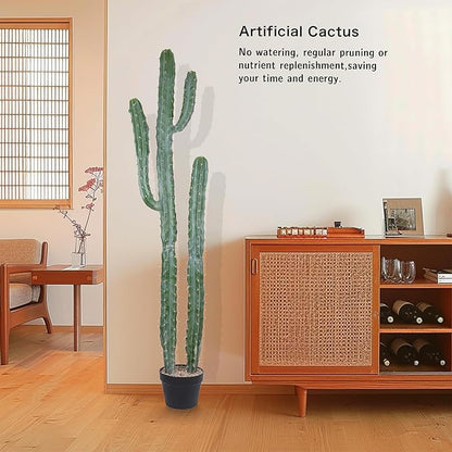 Artificial Cactus Potted Plant 59 Inch Faux Desert Cacti Fake Big Cactus Plant for Home Garden Office Indoor Outdoor Decoration