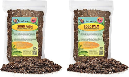 Gardenera SOGO Palm Plant Potting Soil - All-Natural Blend for Thriving SOGO Palm Plants - Boosts Root Health and Distinctive Form - 10 Quart