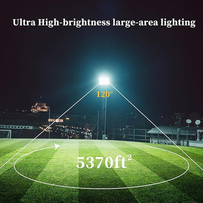 ADYENA LED Flood Light Outdoor Plug in,Super Bright Security Lights,IP66 Waterproof 6000K Daylight White Stadium Lights,Floodlights for Garage,Yard,Garden,Playground