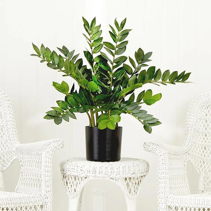 Artificial Plants Indoor ZZ Plant Fake Plant 34" Potted Plastic Plants for Home Office Desk Farmhouse Room Bathroom Decor