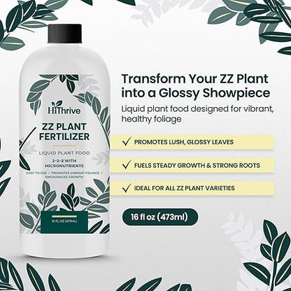 16oz ZZ Plant Fertilizer - Makes 32 Gallons of Liquid Fertilizer for Indoor Plants, Outdoor & Houseplant Food for ZZ Plant Live - Nutrient-Rich Formula for Glossy Leaves & Strong Roots