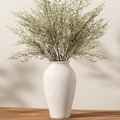 Ceramic Flower Vase Home Decor - Large Tall Farmhouse Table Vases Rustic Vintage Living Room Kitchen Bedroom Decorations for House Book Shelf Office Coffee Desk Dining Fireplace (11" Rustic)