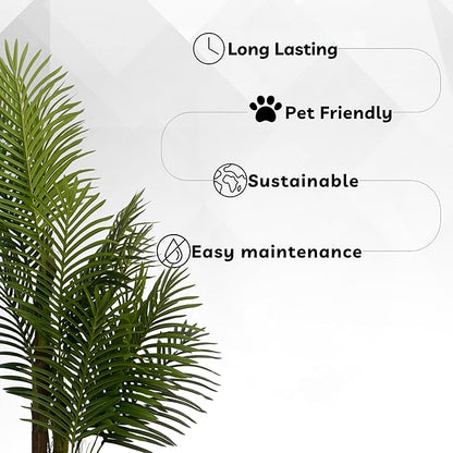 XBrand 59.1-Inches Artificial Palm Tree in Pot for Indoor Outdoor Home Office Store, Great Housewarming Gift