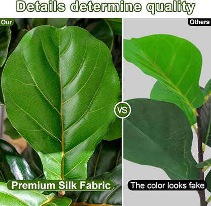 Tall Artificial Trees Large Faux Fiddle Leaf fig Tree with Pot Indoor Outdoor Realistic Floor Fake plantas for Home Living Room Office Porch Outside Patio arboles para decoracion Housewarming Gift