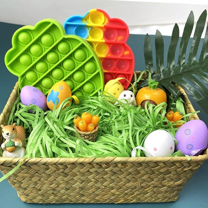 Asekonc 1/2 LB Easter Green Grass Green Raffia Grass Super Large Pack Recyclable Paper Shred for Easter Basket Filler Creative Eggs Decor Filler Gift Wrapping