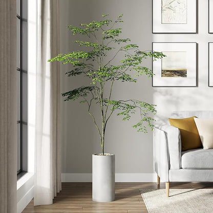 DTY Signature Mount Oxford Tall Outdoor Planter - Small Gray 15.7 Inch Height Modern Tall Planter Pot for Indoor & Outdoor Spaces - Stylish Planter for Contemporary Homes and Gardens