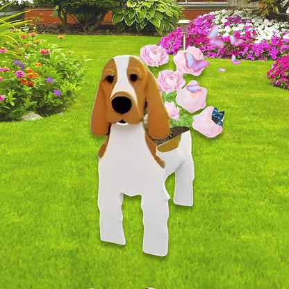 Brown and White Cocker Spaniel Dog Planter Plant Pots,Cute Dog Flower Planter,Gifts for Pet Lovers,Unique Animal Plant Pots,Office,Indoor Outdoor Garden Decor(9.45 * 9.17 * 13.39in)