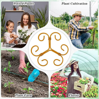 Lusofie 4 Pcs Monstera Plant Support,Iron Plant Support Stakes,Stabilizer Grapple Holder,Turtle Bamboo Clamp Set for Indoor and Outdoor Plants and Flowers to Promote Healthy Growth