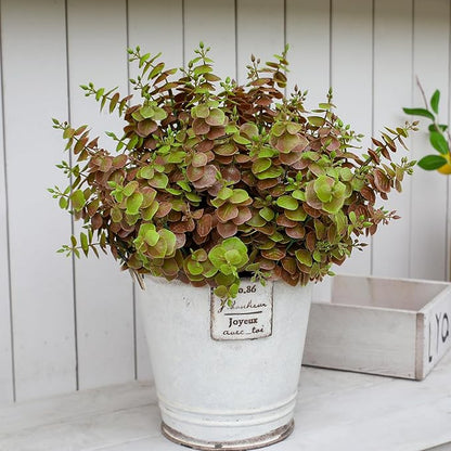 alyptus Artificial Fall Leaves Plant – 8PCS Outdoor Fake Greenery Boxwood Shrubs UV Resistant Fake Plants for Porch, Patio, Thanksgiving or Autumn Home Decor - Fall Leaves