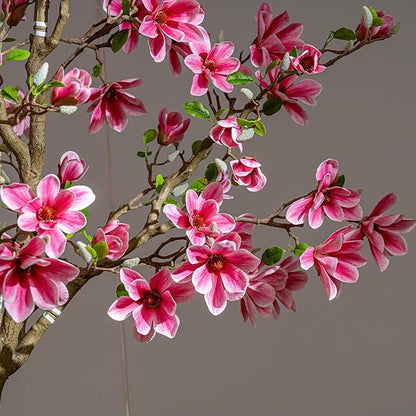 Tall Fake Magnolia Flower Tree Artificial Trees Cherry Blossom Floor plantas Indoor Outdoor Realistic for Home Living Room Office Porch Outside Patio arboles para decoracion Housewarming Gift