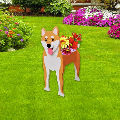 Shiba Inu Dog Planter Plant Pots,Cute Dog Flower Planter,Gifts for Pet Lovers,Unique Animal Plant Pots,Office,Indoor Outdoor Garden Decor