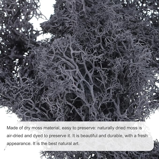 MECCANIXITY 3.5 OZ Moss Fake Craft Moss Artificial Moss Natural Preserved Moss for Craft Arts Floral DIY Project Wall Wedding Garden Patio Table Terrariums Decoration(Grey)