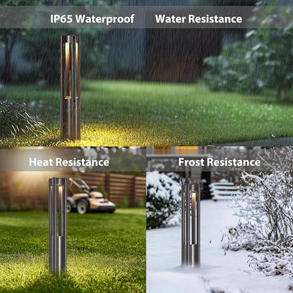 Energetic Low Voltage Landscape Lighting, IP65 Waterproof LED Pathway Lighting, Aluminum Outdoor Landscape Path Lights for Garden, 12-24V AC/DC Walkway Lights, 3000K Warm White, Bronze, 6 Pack