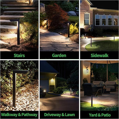 Landscape Path Lights Wired, 3 Lighting Modes LED 12V Low Voltage Pathway Lights, Outdoor Waterproof, 5W 235LM Black Aluminum for Driveway Yard 10 Pack