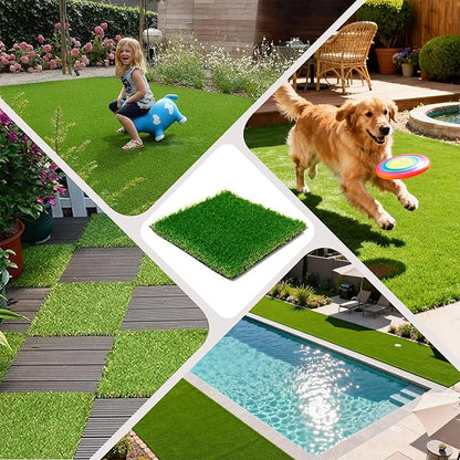 Artificial Grass Turf Outdoor Indoor,1.2 in Thick,Fake Grass for Dogs Potty Training,Realistic Turf Rug for Garden Lawn Landscape Balcony Decoration