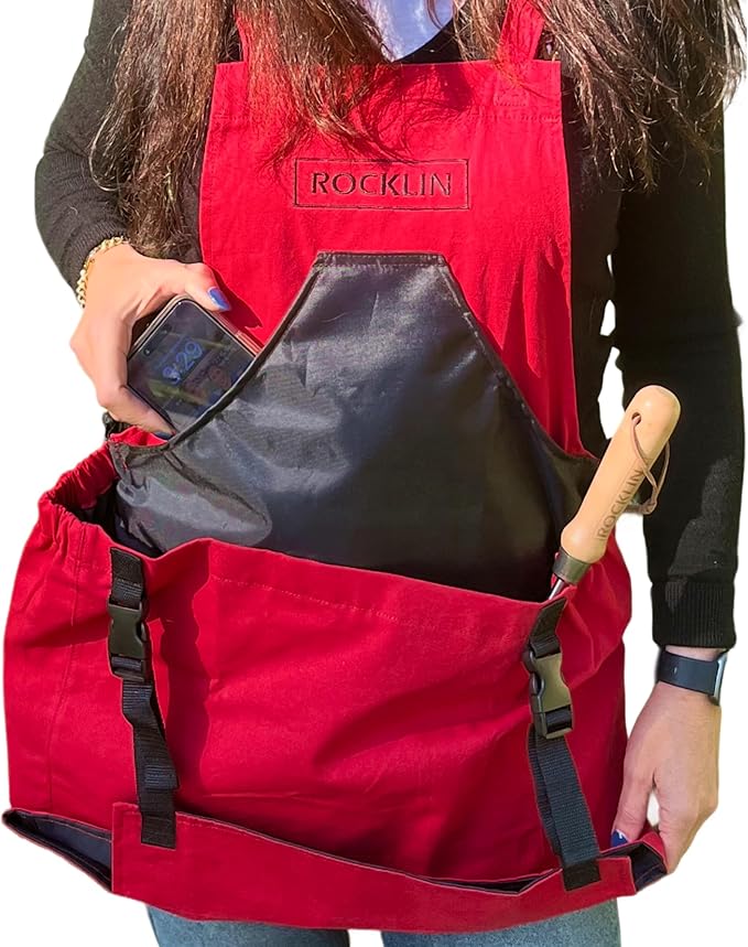 Rocklin Garden Apron – Heavy Duty Canvas Garden Apron For Women & Men | Waterproof Lining With Deep Harvest Pouch
