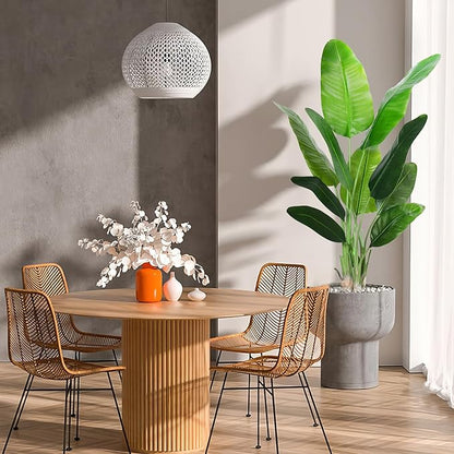 Artificial Bird of Paradise Plant, Fake Tree with Realistic Leaves and Durable pots, Adjustment-Free Branches Artificial Tree for Indoor Outdoor Home Decor (4FT&5FT 2Packs)
