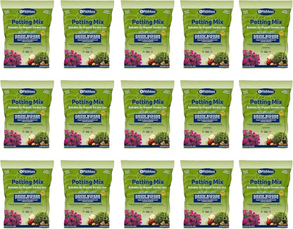 PittMoss Plentiful Eco-Friendly, Organic, Peat-Free Potting Mix, 10 Quarts (Pack of 15) for Gardens, Houseplants, Mulching & More - Made in USA from Recycled Paper