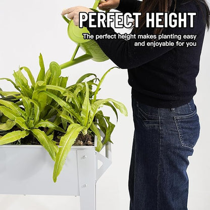 𝐑𝐚𝐢𝐬𝐞𝐝 𝐆𝐚𝐫𝐝𝐞𝐧 𝐁𝐞𝐝 𝐎𝐮𝐭𝐝𝐨𝐨𝐫 Elevate Herb Garden Planter Box Outdoor Raised Planter Box with Legs On Wheels for Vegetables Flower Tomato Patio Backyard