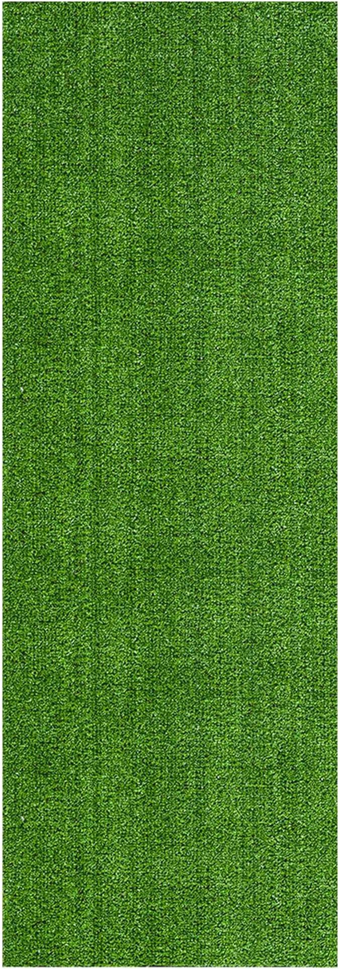 Ottomanson Artificial Grass Turf 2'7" x 50' Indoor Outdoor Faux Grass Rug with Drainage Holes, Customizable with Extra Long Size Options, Perfect for Patio Lawn Balcony Weddings Photoshoot Backdrop