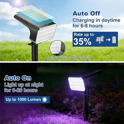 LANSOW Solar Spot Lights Outdoor Color Changing, 12Pack/7 Modes Waterproof Solar Christmas Landscape Spotlights, LED Solar Powered Flood Lights for Yard Garden Pathway Outside Halloween, Auto ON/Off