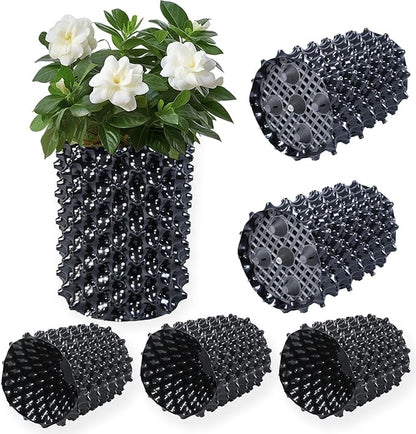 Plant air pruning pot, honeycomb porous structure design, improve root system development, prevent decay, suitable for flowers/vegetables/seedlings, farm planting solutions (Black, 8inches-3G-6P)