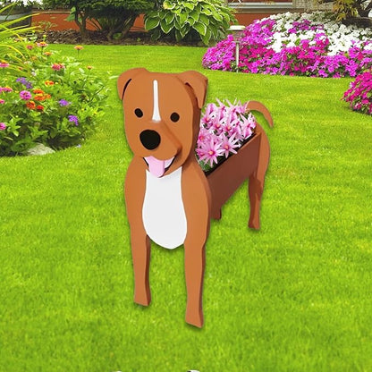 Staffordshire Bull Dog Planter Plant Pots,Cute Dog Flower Planter,Gifts for Pet Lovers,Unique Animal Plant Pots,Office,Indoor Outdoor Garden Decor(9.45in*5.79 * 13.39in)