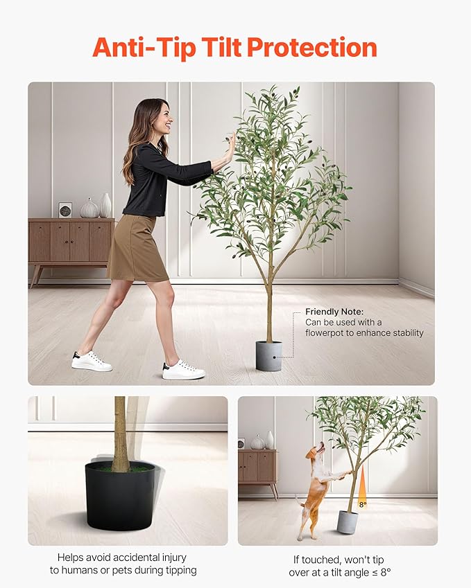 VEVOR 5FT Artificial Olive Tree with Black Pot, Tall Fake Tree with Natural Wood Trunk & Realistic Green Leaves and Fruits, Indoor Faux Plant for Home, Office, Living Room, Corner Decor