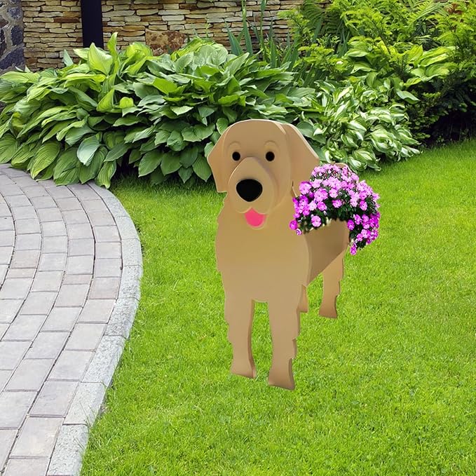 Golden Retriever Dog Planter Plant Pots,Cute Dog Flower Planter,Gifts for Pet Lovers,Unique Plant Pots,Office,Indoor Outdoor Garden Decor