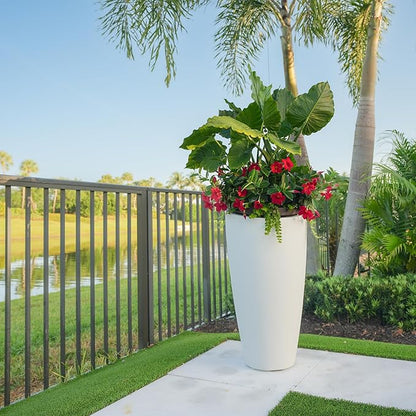 Mayne Modesto 32-Inch Tall Planter – Weather-Resistant Planter for Flowers – Durable Indoor/Outdoor Design for Patio, Porch, or Entryway
