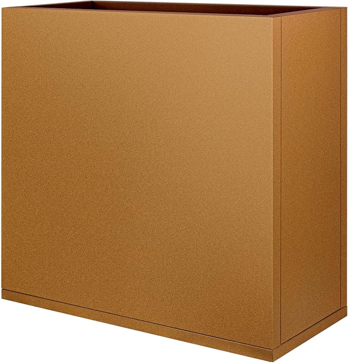 Corten Steel Planter Box 28"x12"x28", Rustic Metal Planter with Partitions & Drainage Holes, Frost Rust Resistant Heavy Duty Planter for Patio Garden Indoor Outdoor Commercial Decor