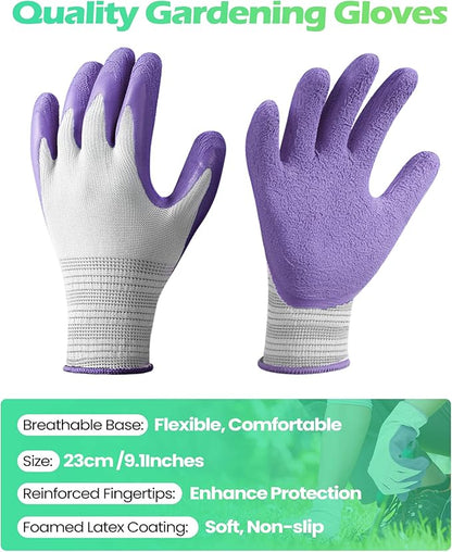 Irenare Gardening Gloves Bulk for Women Ladies Breathable Rubber Coated Garden Glove for Yard Outdoor Work with Grip