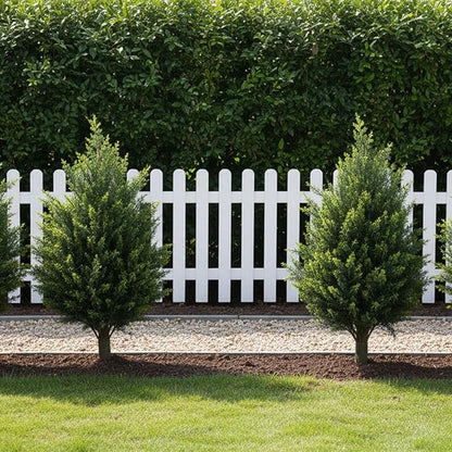 23 Inch Artificial Cedar Topiary Balls Tree, UV Resistant Faux Boxwood Trees with Ground Spike, Perfect for Indoor & Outdoor Garden, Porch, Front Door, and Home Décor, Set of 2