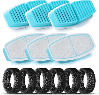 BEMOONY Cat Water Fountain Filters: Pet Water Fountain Replacement Filter - 12 Packs of Cat Fountain Filters (6 Carbon Filters + 6 Sponges) - Multiple Filtration Please Replace it Every 2-3 Weeks