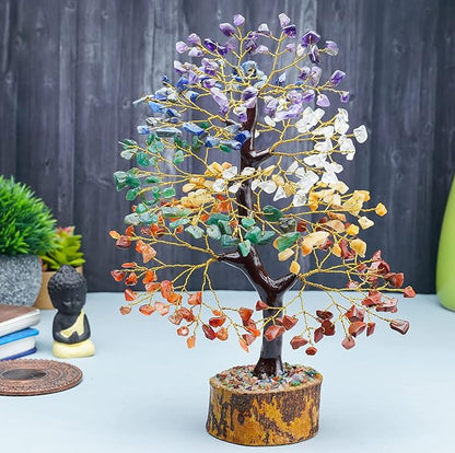 7 Chakra Tree of Life - Crystal Tree for Positive Energy, Attract Good Luck Mothers Day Feng Shui Money Bonsai - Gemstone Tree, Seven Chakra Healing Stones, Home Decoration Gift