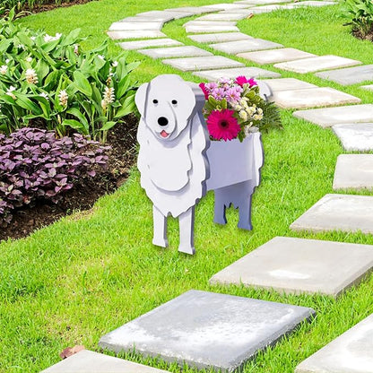 Great Pyrenees Dog Planter Plant Pots,Cute Dog Flower Planter,Gifts for Pet Lovers,Unique Animal Plant Pots,Office,Indoor Outdoor Garden Decor(9.45 * 6.02 * 13.39in)