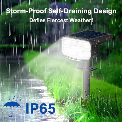 Solar Lights Outdoor Waterproof IP65, Super Bright LED, 6500K 2 Lighting Modes, Solar Powered Yard Garden Solar Spot Lights for Outside Landscape Auto On/Off -6500K,6 Pack