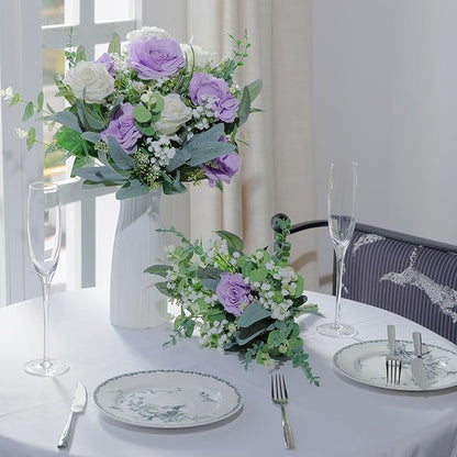 QGHPY 120 Pcs 4 Kinds Mixed Eucalyptus Leaves and Eucalyptus Greenery Stem, Artificial Baby Breath Bulk and Greenery Stems for Weddings, DIY Floral Arrangements and Home Decor.