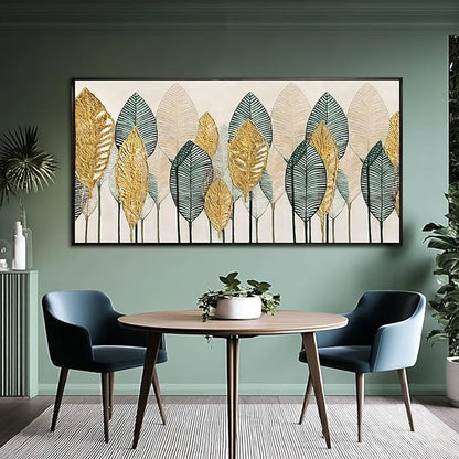 CHUDANHAO Vintage Wall Decor Gold Foil Wall Art Abstract Home Decorations Textured Artwork for Walls 24"x48" Pictures for Bedroom Office Art