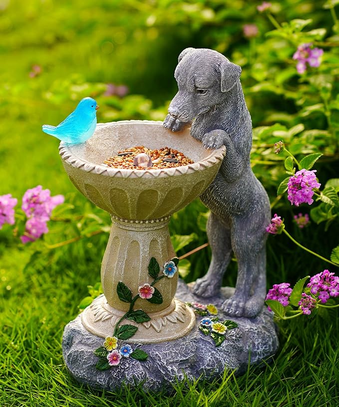 Nacome Solar Dog Garden Decor: Outdoor Statues Ornaments for Outside Decorations Yard Art Lawn Porch Patio Balcony - Birthday Choice for Mom Grandma Women Lover