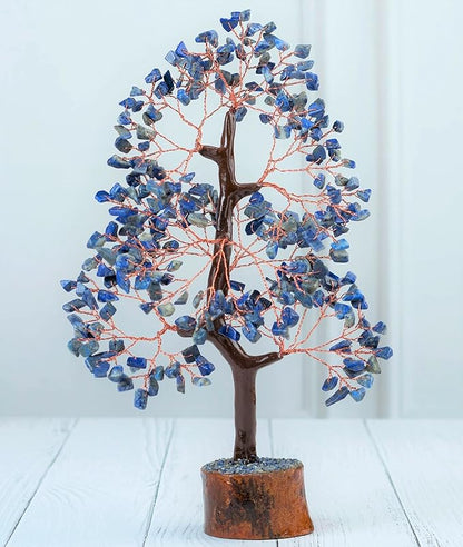 Lapis Lazuli Chakra Tree of Life, Crystal Tree of Life - Handmade Gemstone Tree, Feng Shui Tree, Crystal Decoration, Artificial Tree, Spiritual Gifts, Money Tree Bonsai, Stone Tree, Healing Crystals