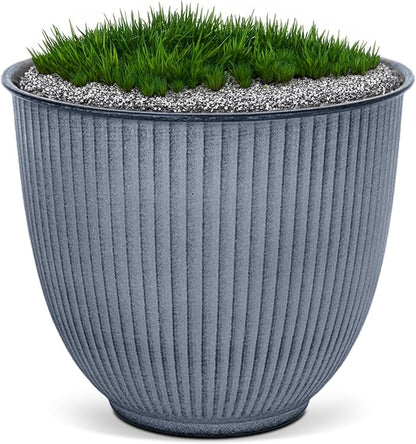 Headwind Robert Allen Natural Ironstone Decorative Planter, Archer Collection, Steel Blue, 6-inch
