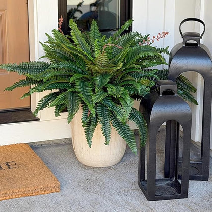 CQURE 48" Large Fake Fern Artificial Ferns for Outdoors,88 Fronds Realistic Artificial Boston Ferns Leaves Bush Plant for Indoor Outdoor Garden Porch Decor(Lifelike,UV Resistant,No Maintenance)
