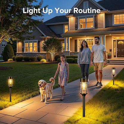 LETMY Solar Pathway Lights Outdoor, 4 Pack Solar Lights Outdoor Waterproof IP65, Bright Garden Light for Yard Walkway Driveway Landscape Garden Decor