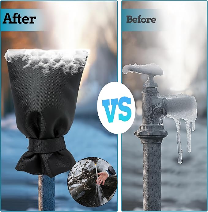 Outdoor Faucet Covers for Winter 8 Pack Freeze Protection,Insulated Anti-Freeze Waterproof Material Reusable Faucet Cover Socks for Various Faucet Spigot,Pipe,Garden Hose Bib