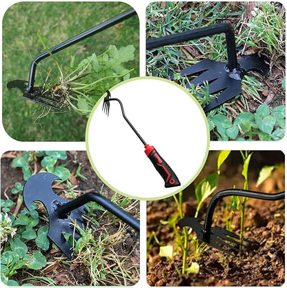 3 pcs Weed Puller Tool Garden Weed Pulling Tool, 2025 New Garden Weed Puller Tools Hand Weeder Tool with Rubber Handle, 4 Teethes Dual Purpose Manual Weeders Tool Weed Pulling Tool for Garden