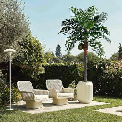 Artificial Phoenix Palm Tree 7.2ft Tall - Fake Large Tropical Tree with Adjustable Leaves, Realistic Faux Sago Palm for Indoor Outdoor Decor, Patio, Poolside, Yard, Living Room, Office