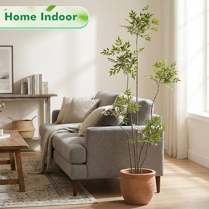 Giegxin 7ft Faux Bamboo Tree Indoor Artificial Nandina Tree Realistic Large Fake Plants Potted Planter Tall Foliage Floor Plant for Home Office Corner Room Decor Greenery Housewarming Gift