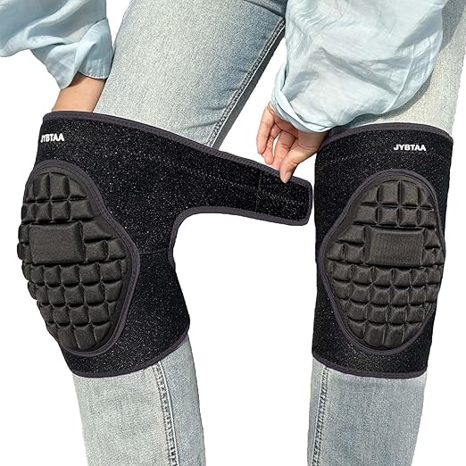 Soft Knee Pads with Thick Foam, Waterproof Kneepads for Gardening, Cleaning, Flooring, Working, Kneeling, Crawling, Lightweight Knee Cushions with Adjustable Straps for Men Women Christmas, Black L (1 Pair)